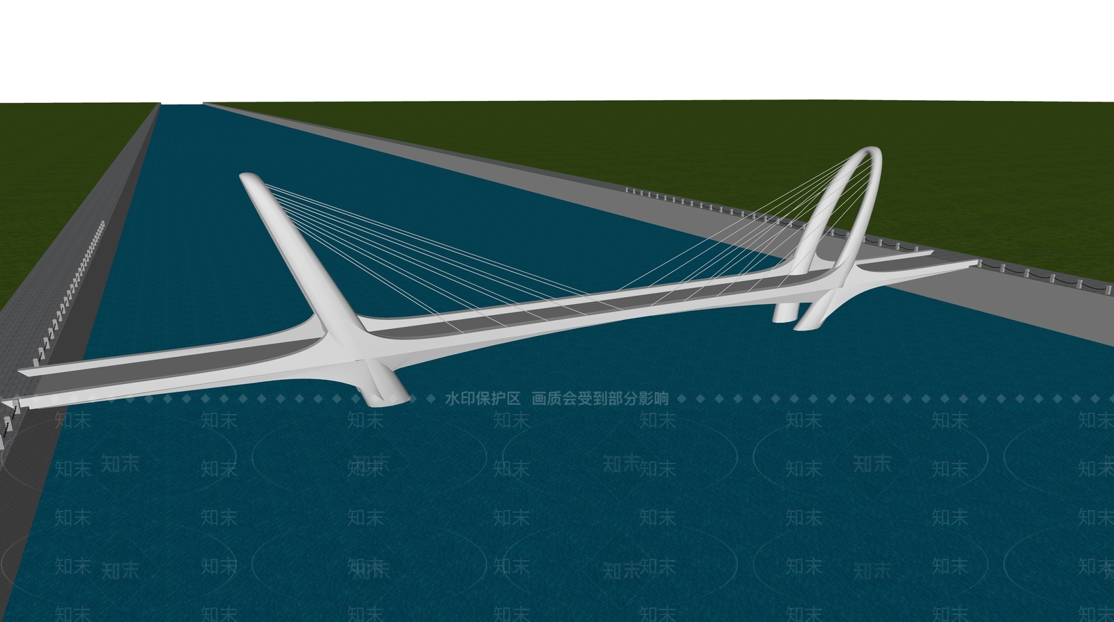 现代大桥SU模型下载【ID:1125377488】