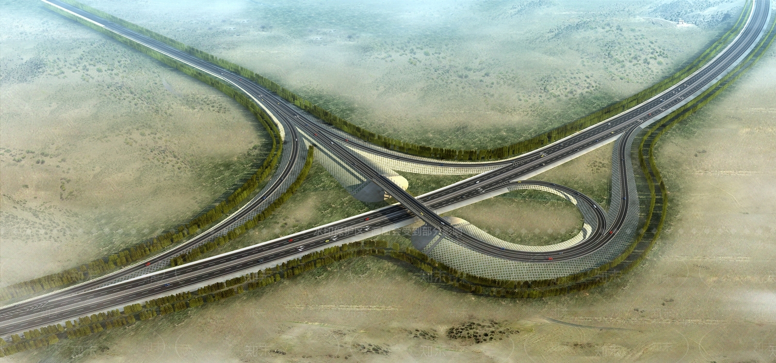 现代城市道路SU模型下载【ID:1125378401】