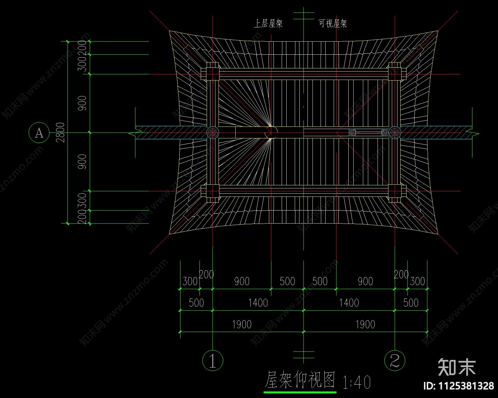 中式古建将军门施工图下载【ID:1125381328】