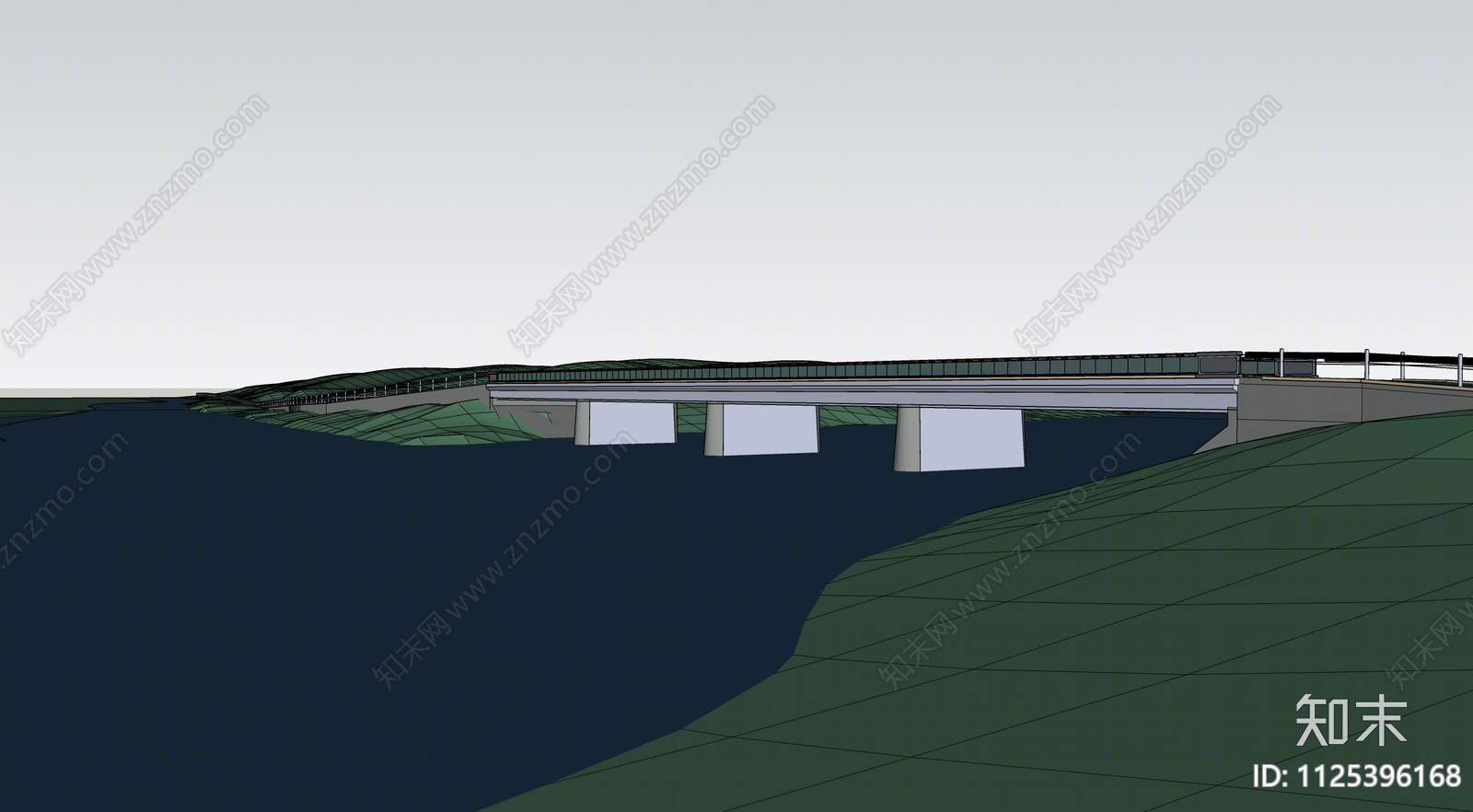 现代大桥SU模型下载【ID:1125396168】