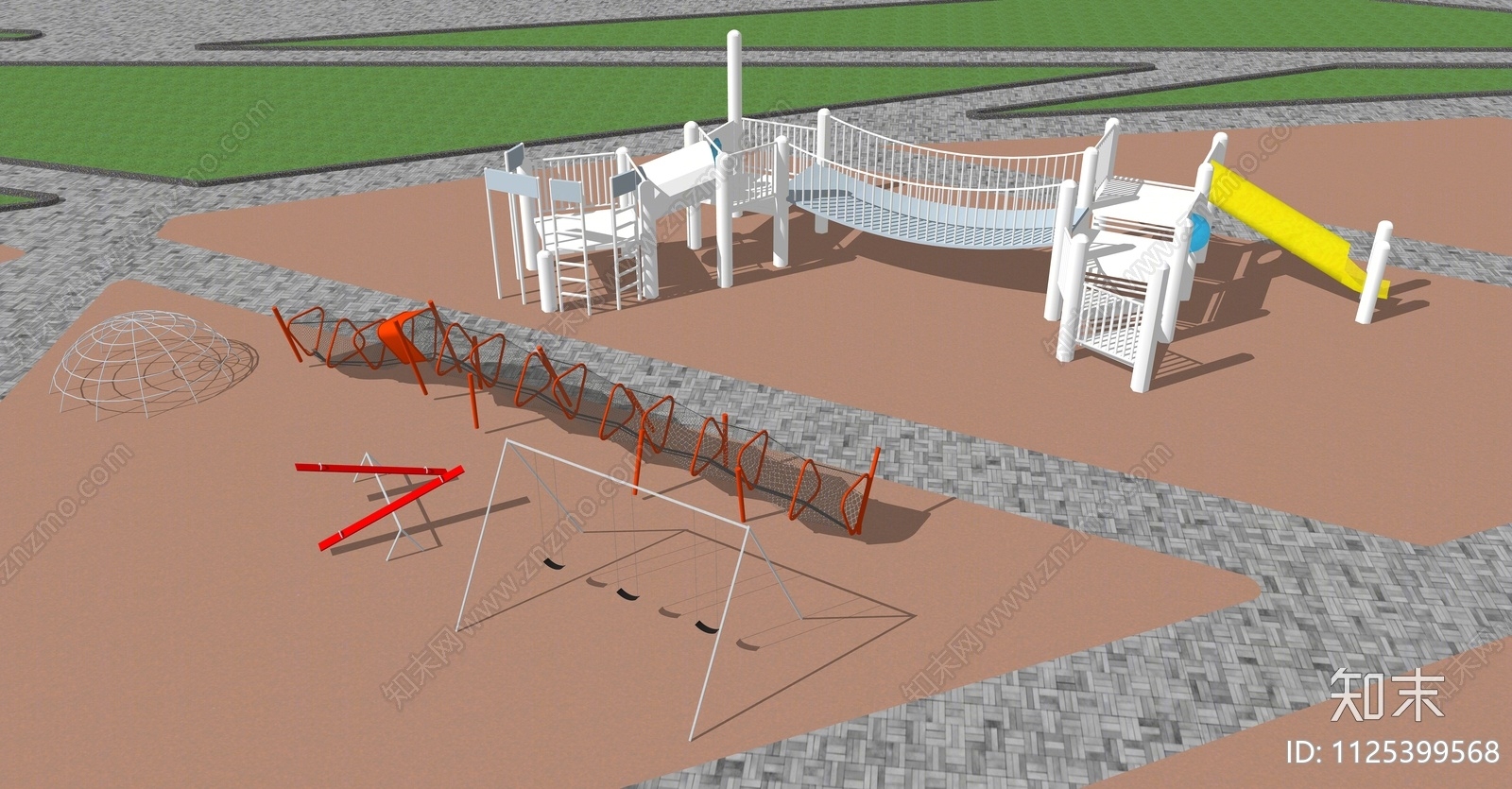 公园活动游乐设施SU模型下载【ID:1125399568】