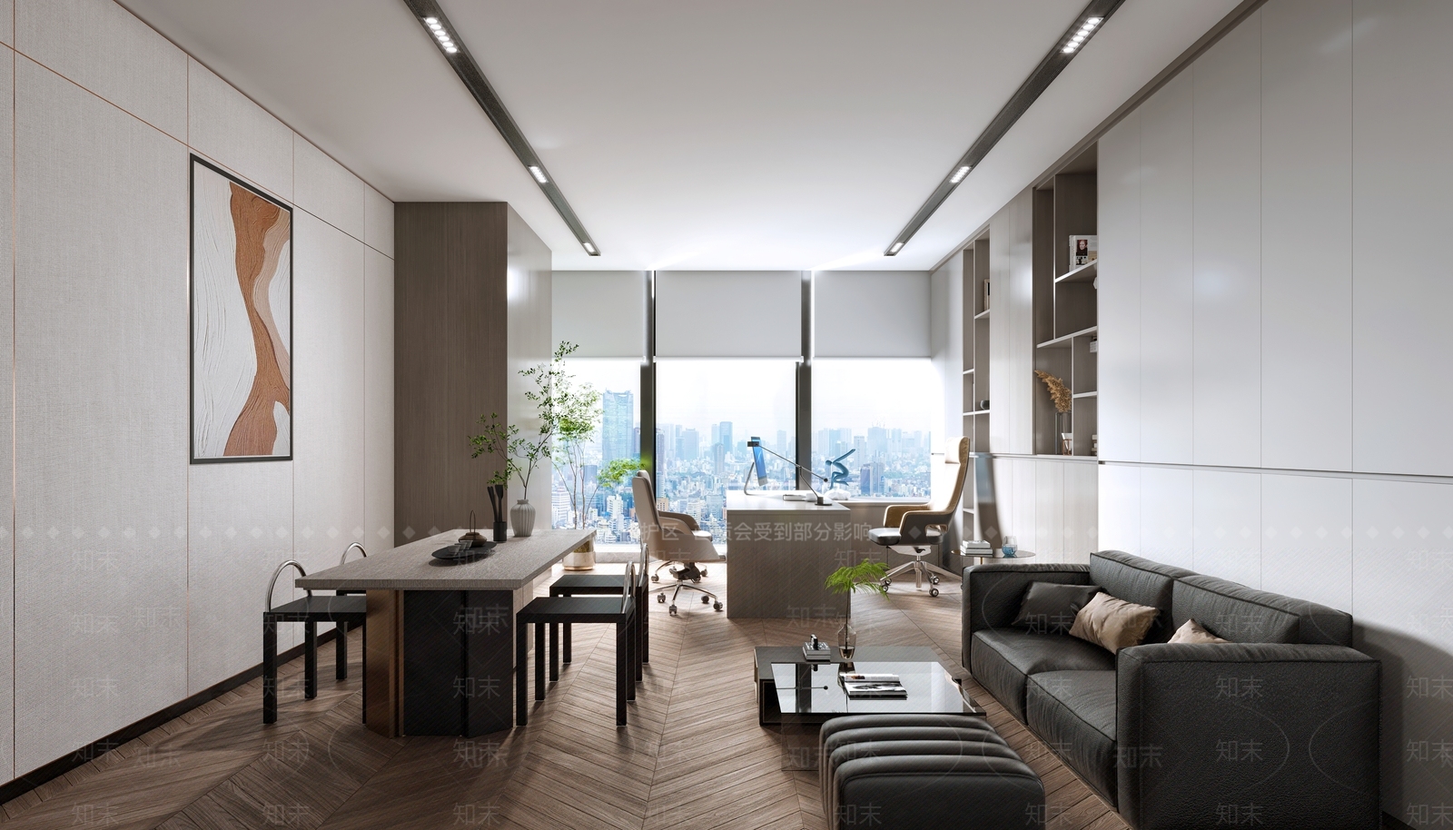 现代办公室茶水间3D模型下载【ID:1125407773】