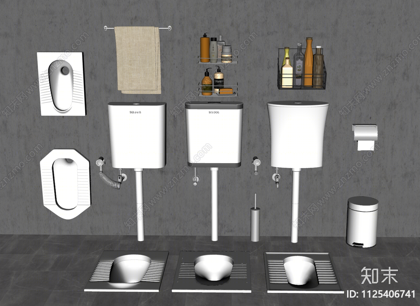 蹲便器SU模型下载【ID:1125406741】