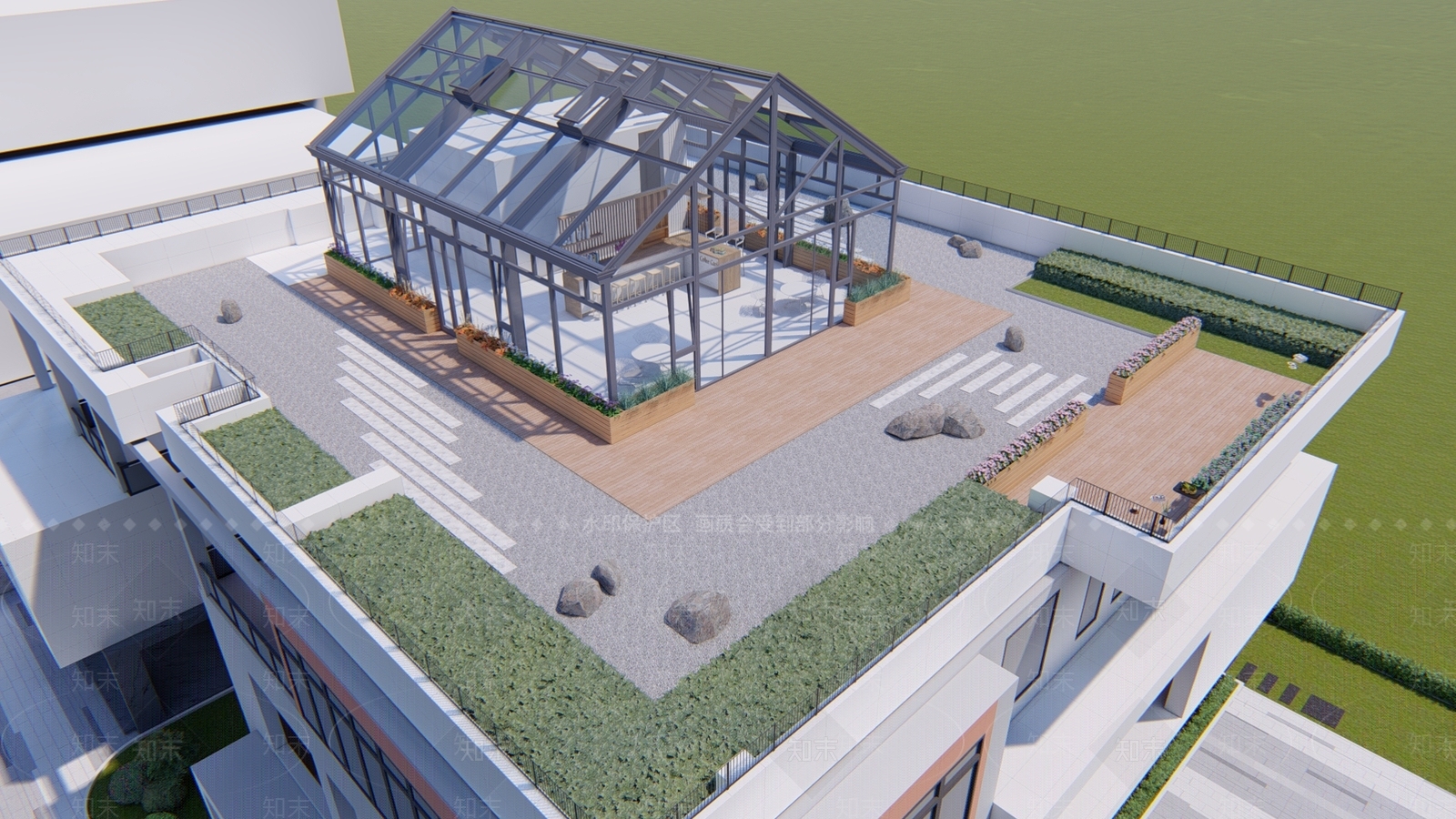 屋顶花园SU模型精品下载_SketchUp模型_知末网