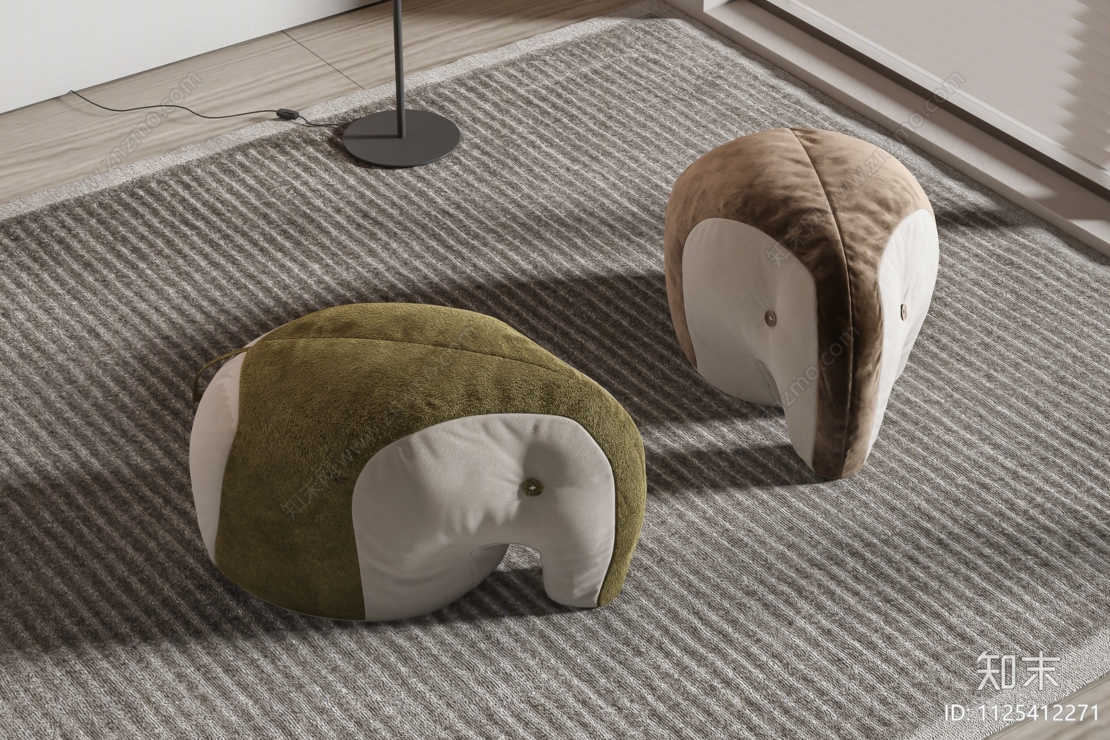 现代动物沙发凳3D模型下载【ID:1125412271】