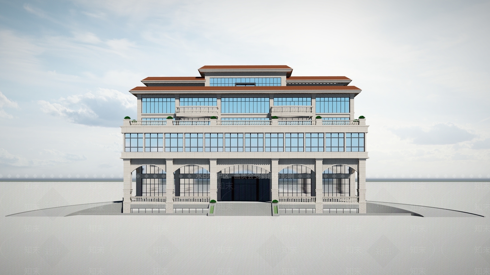 欧式多层办公楼SU模型下载【ID:1125417310】