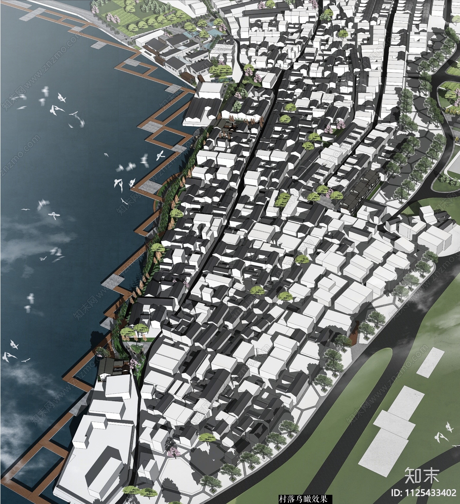 现代乡村简模规划SU模型下载【ID:1125433402】