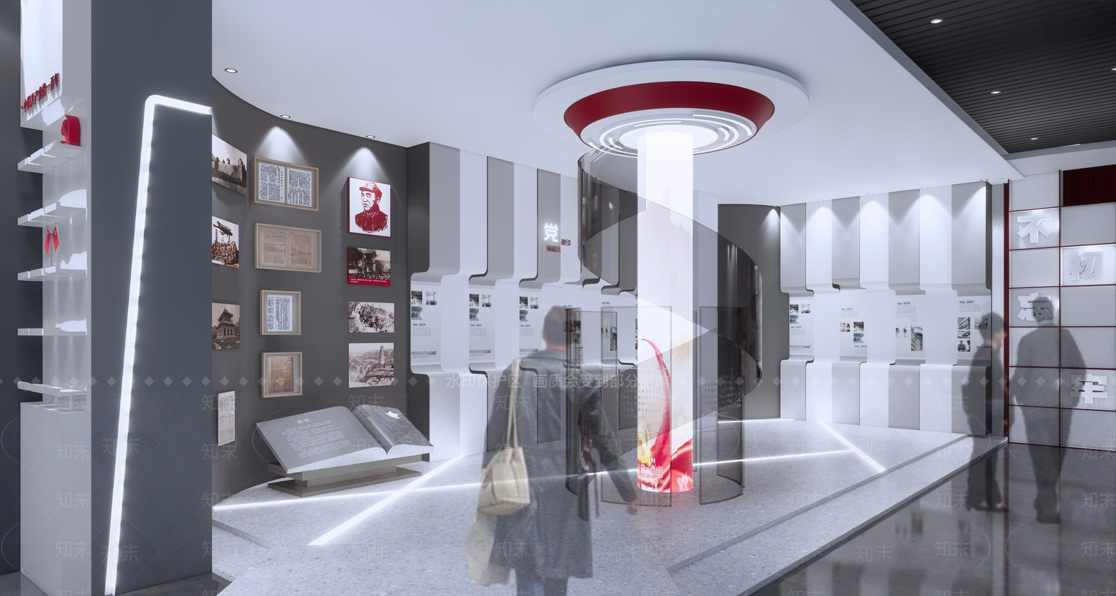 现代党建展厅SU模型下载【ID:1125436995】