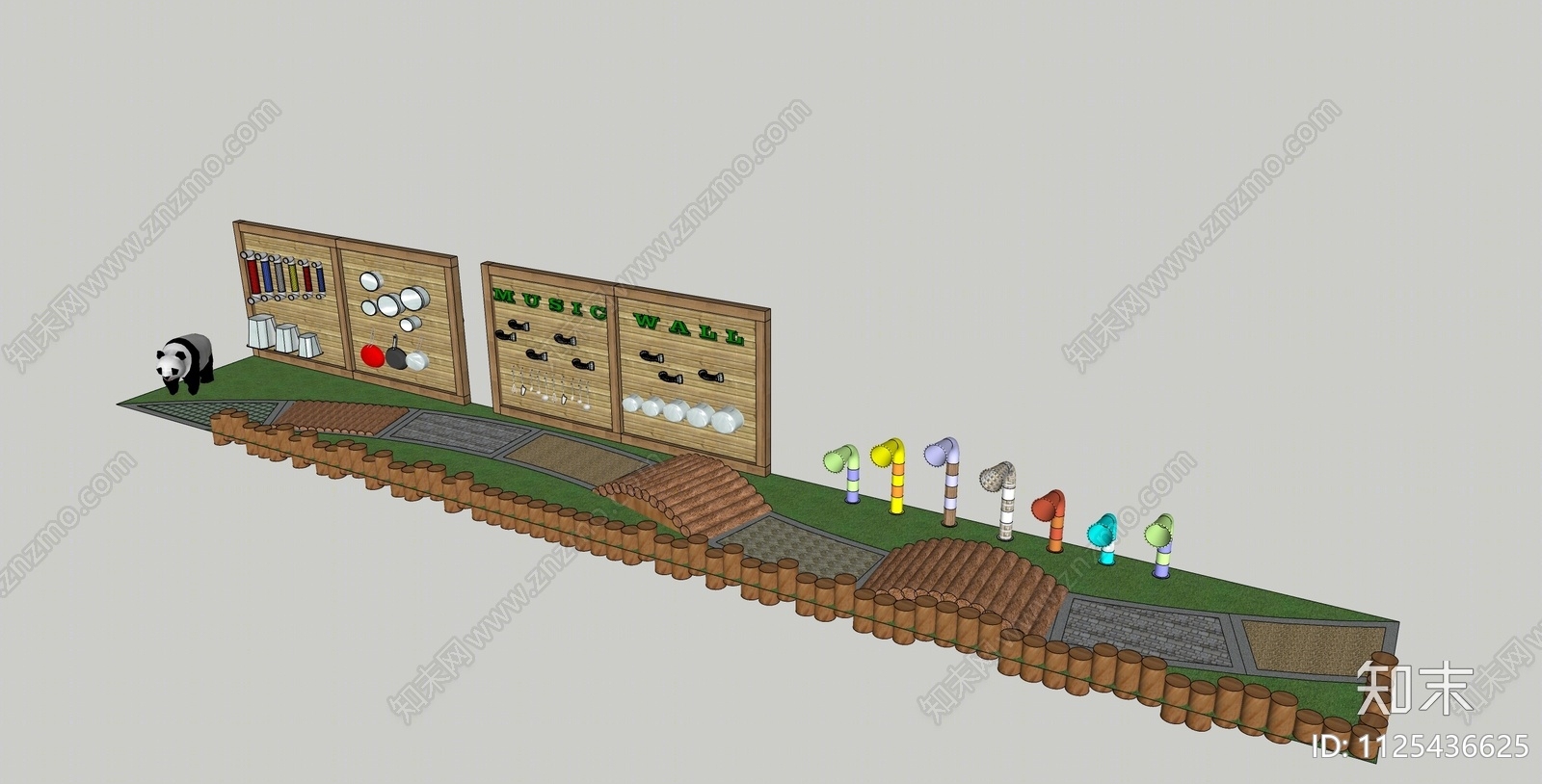 现代园路SU模型下载【ID:1125436625】