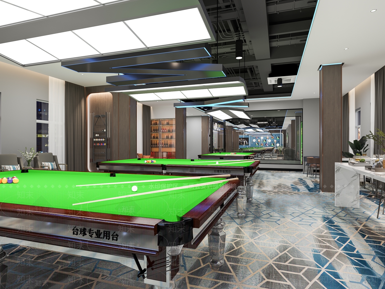 现代台球室3D模型下载【ID:1125438964】