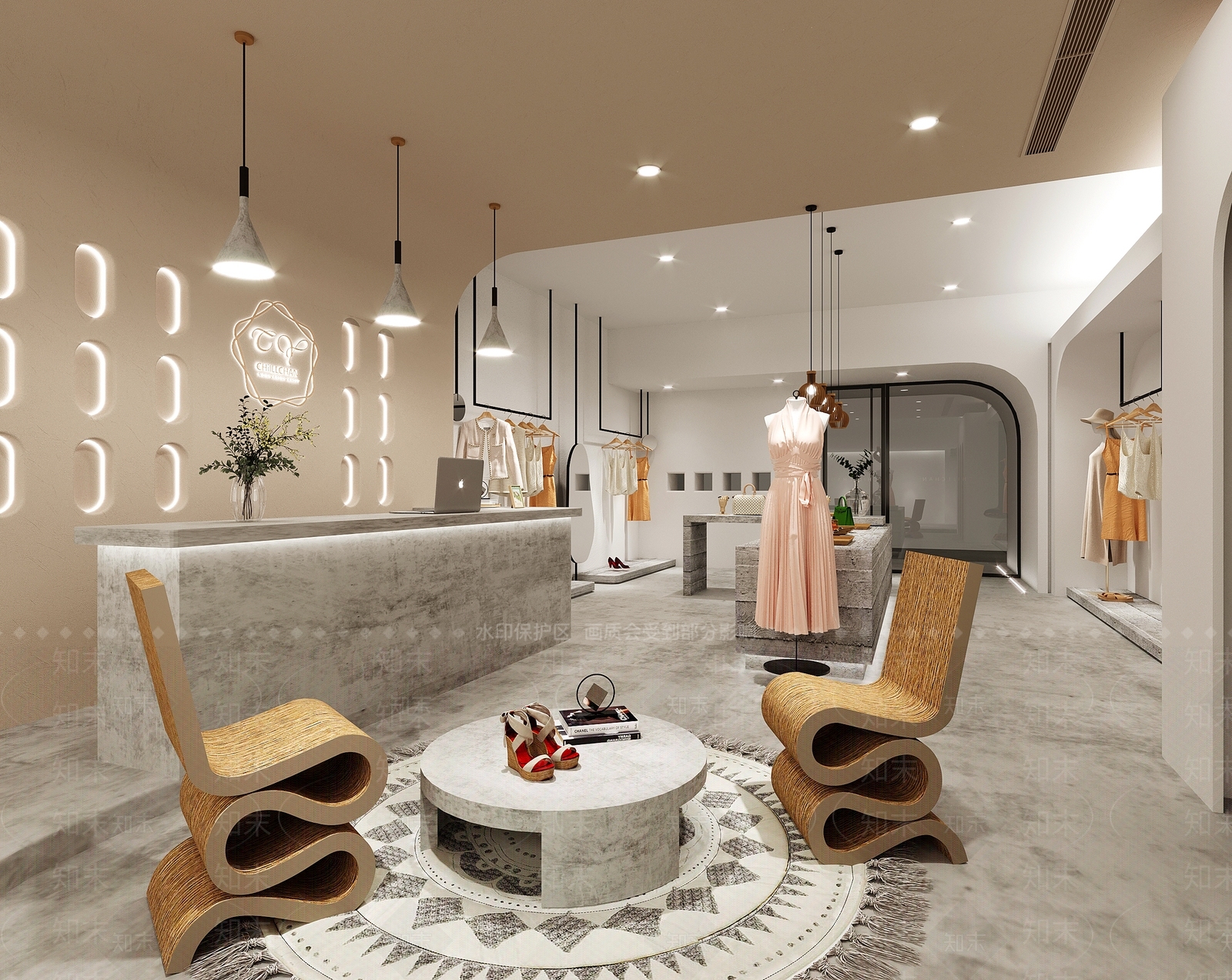侘寂女装店SU模型下载【ID:1125447176】