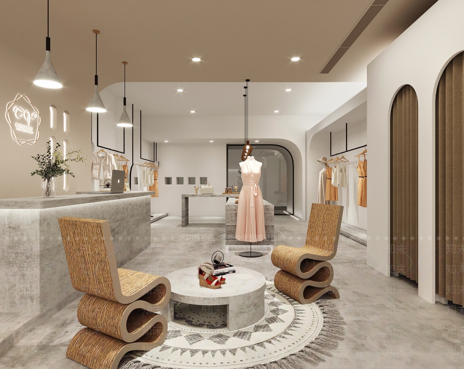侘寂女装店SU模型下载【ID:1125447176】