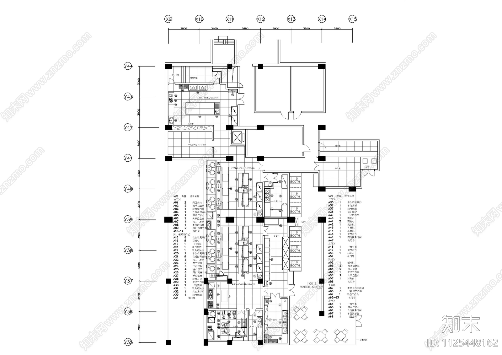 中国新理念餐厅平面cad施工图下载【ID:1125448162】