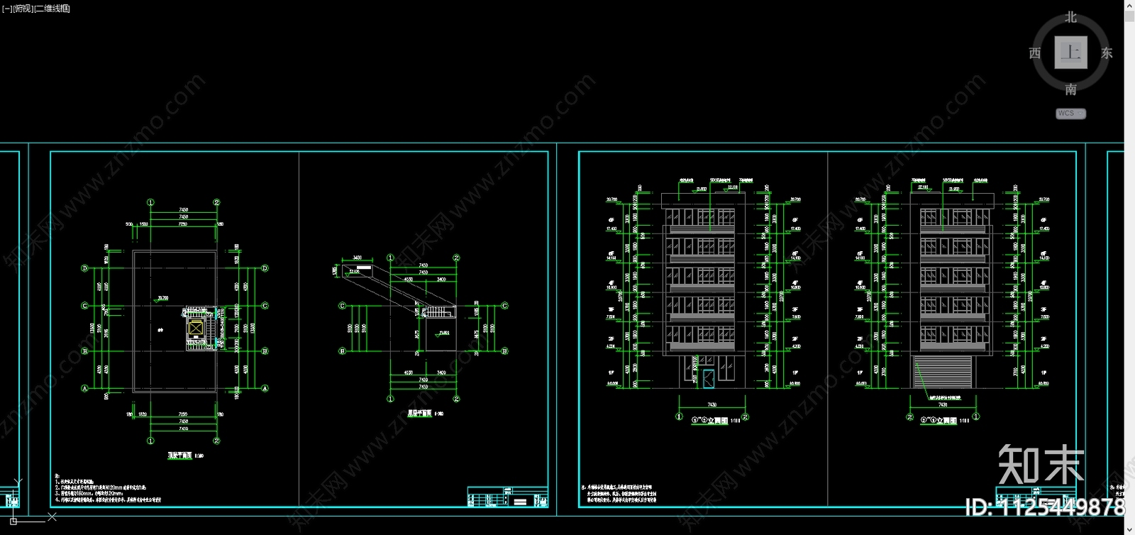 现代简约多层建筑cad施工图下载【ID:1125449878】