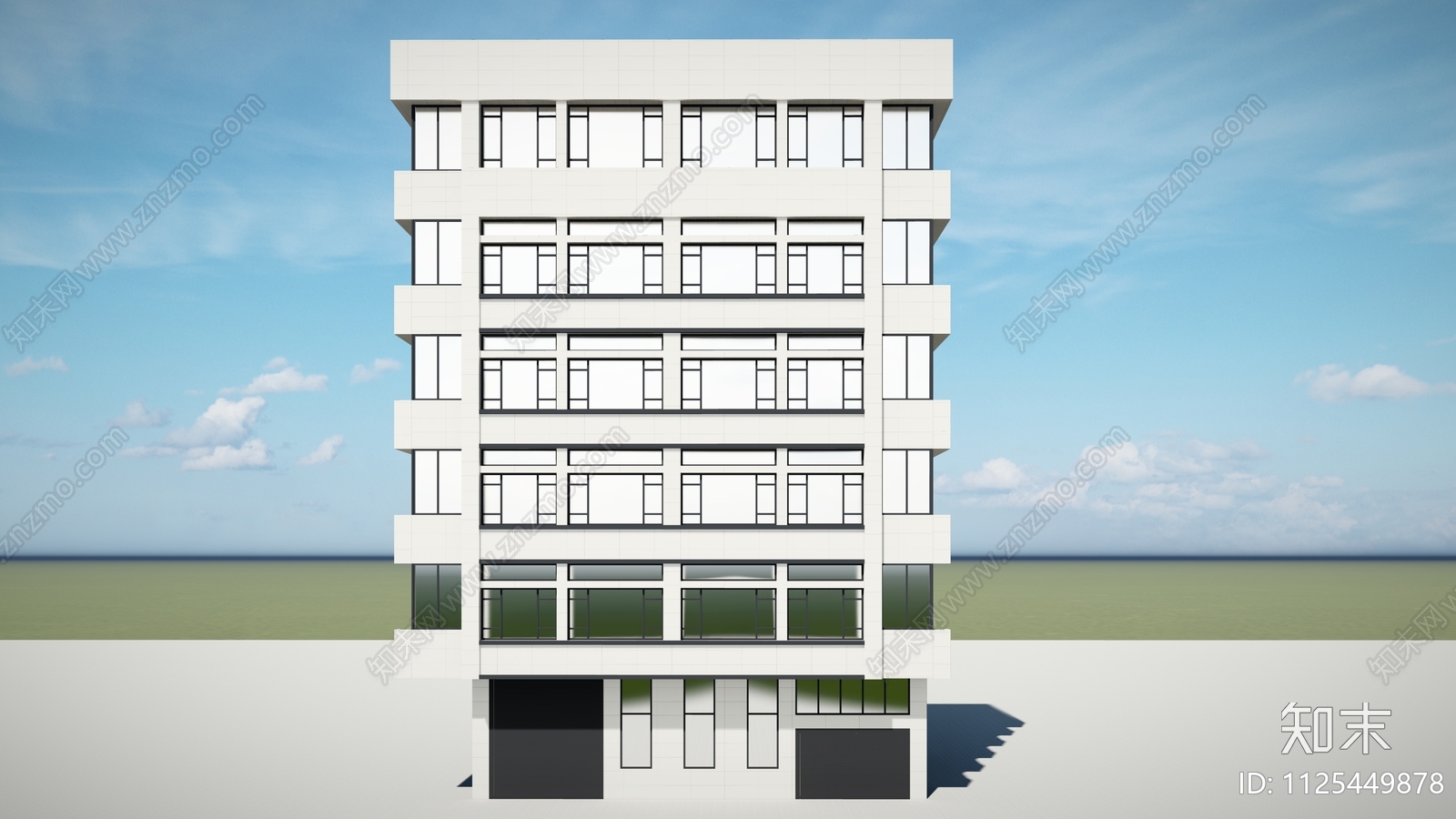 现代简约多层建筑cad施工图下载【ID:1125449878】