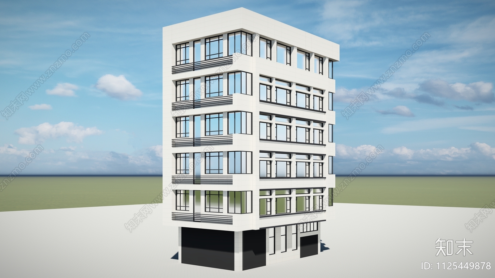 现代简约多层建筑cad施工图下载【ID:1125449878】
