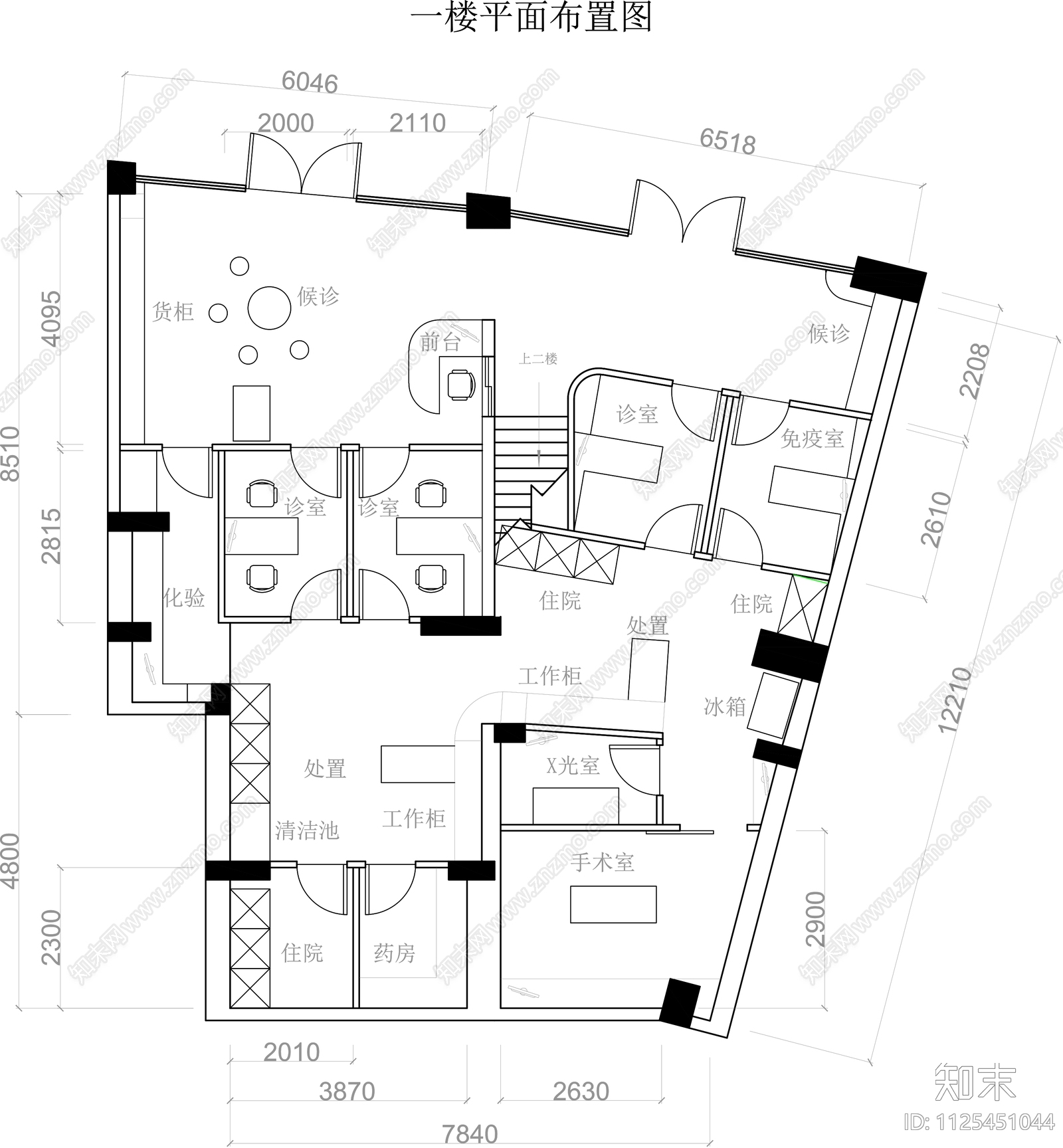 宠物宠物医院CAD平面施工图施工图下载【ID:1125451044】