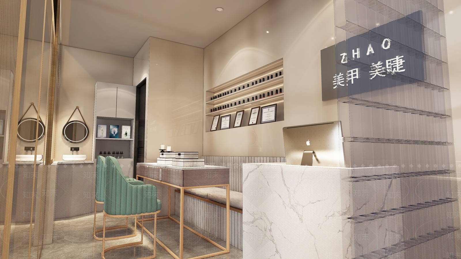 北欧美甲美睫店SU模型下载【ID:1127062740】