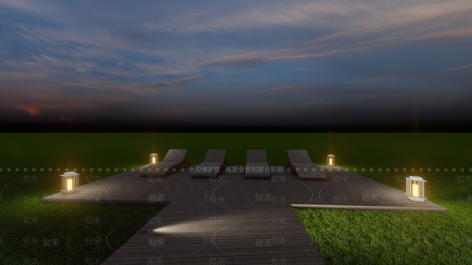 现代景观地脚灯SU模型下载【ID:1125457575】