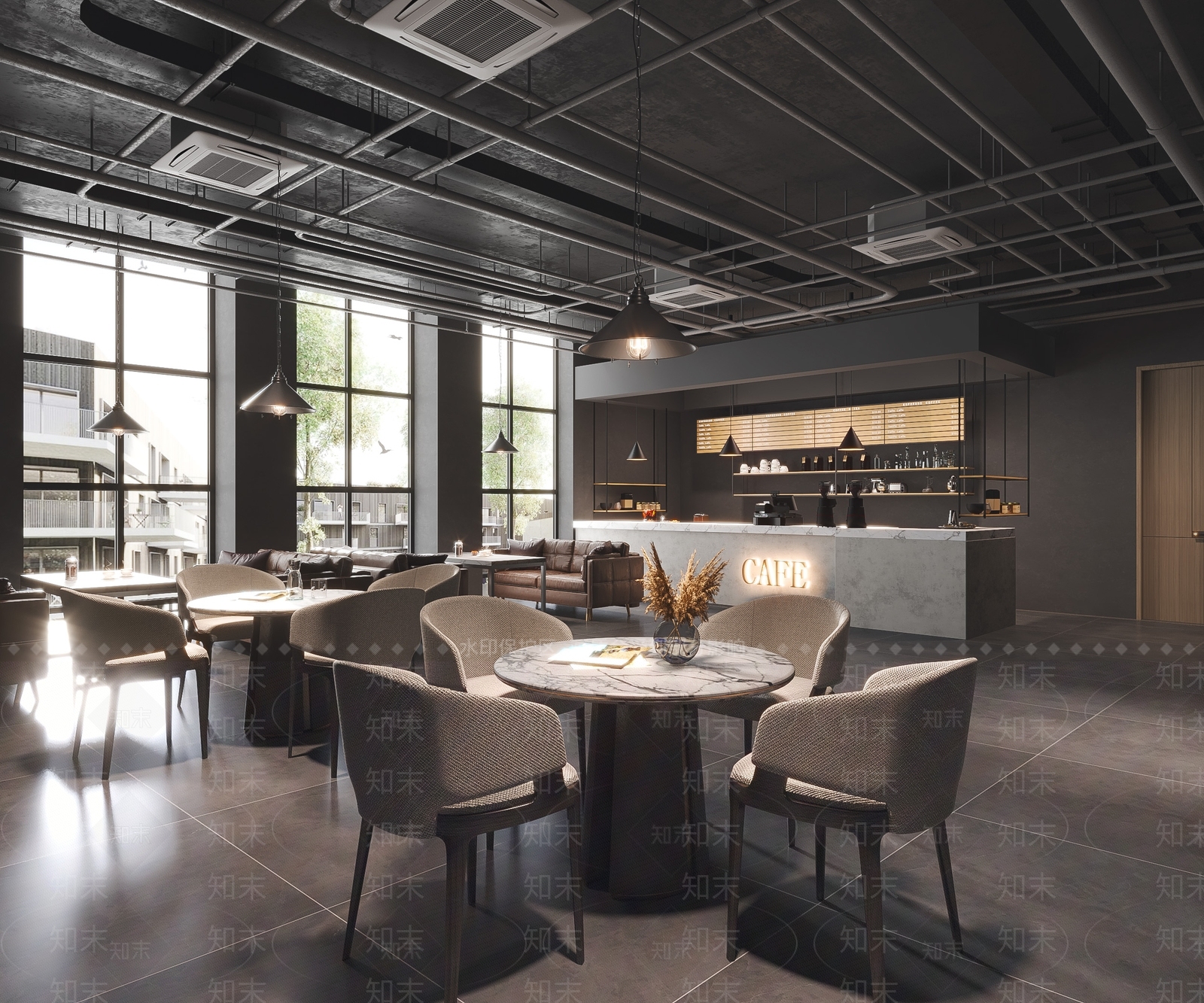 现代咖啡馆SU模型下载【ID:1125459006】