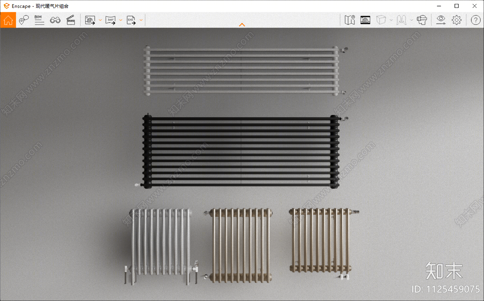 暖气片组合SU模型下载【ID:1125459075】