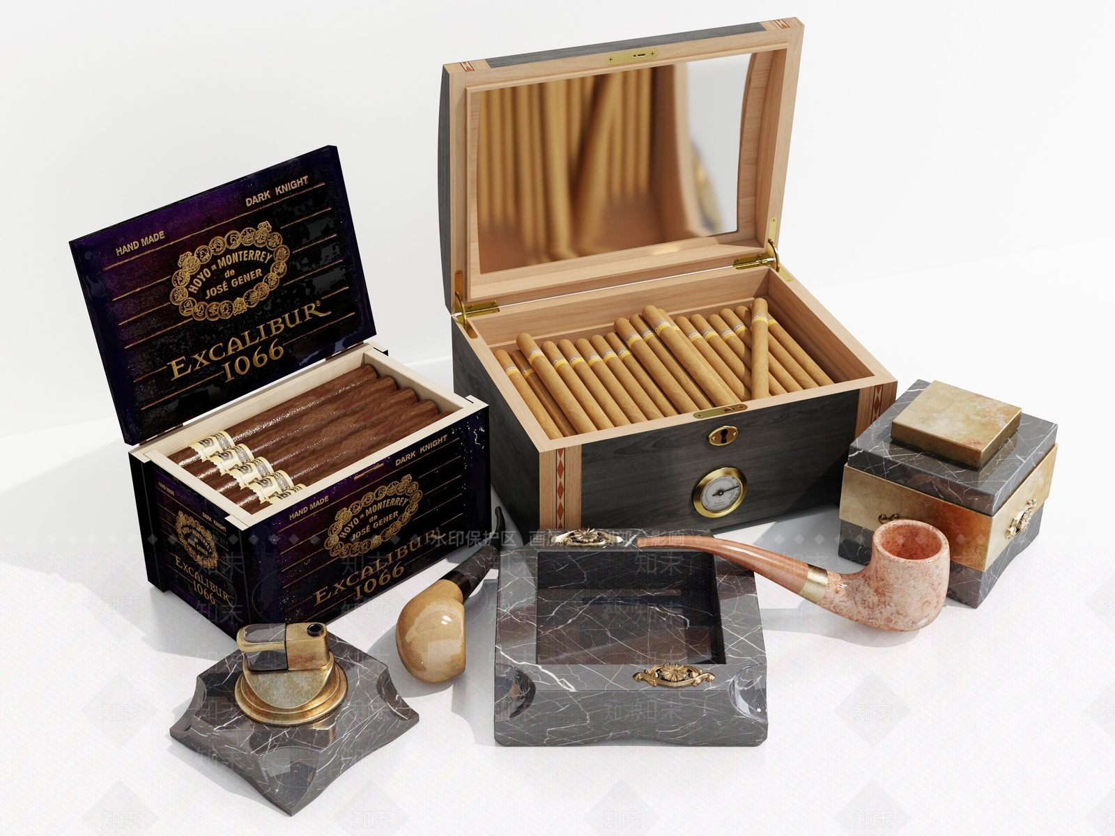 香烟烟具雪茄烟SU模型下载【ID:1125459686】