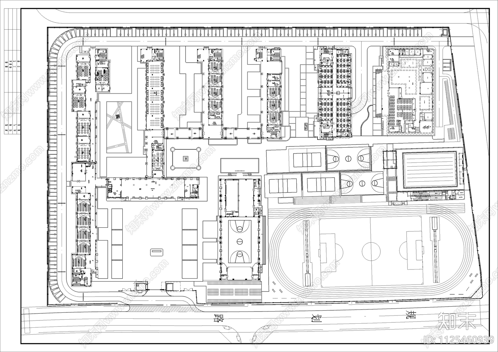 现代简约学校景观方案cad施工图下载【ID:1125460939】