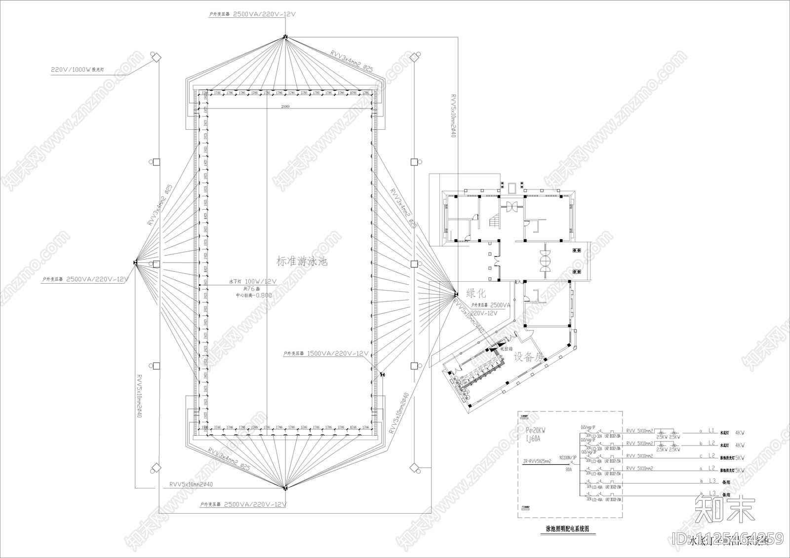 标准游泳池配件安装大样图水底灯平面图系统图cad施工图下载【ID:1125464259】