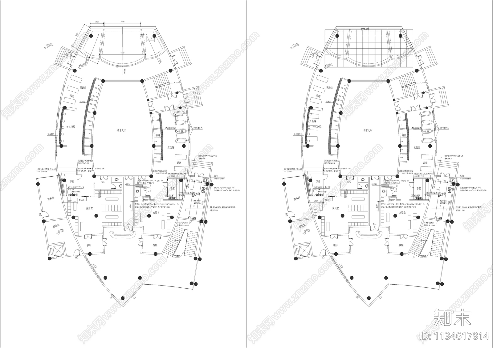洗浴中心游泳池给排水设计图施工图下载【ID:1134617814】