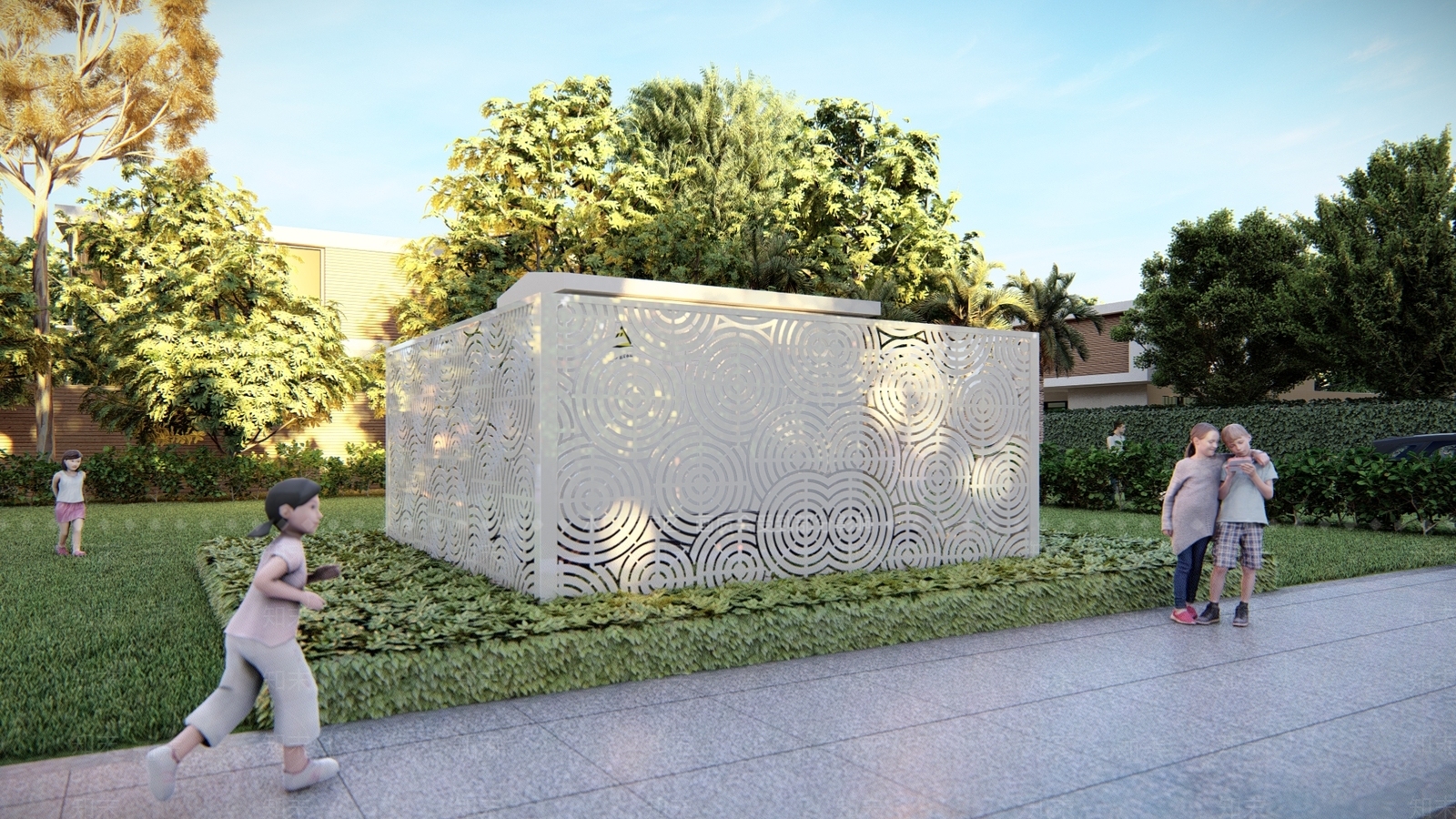 格栅装饰通风井SU模型下载【ID:1125466995】