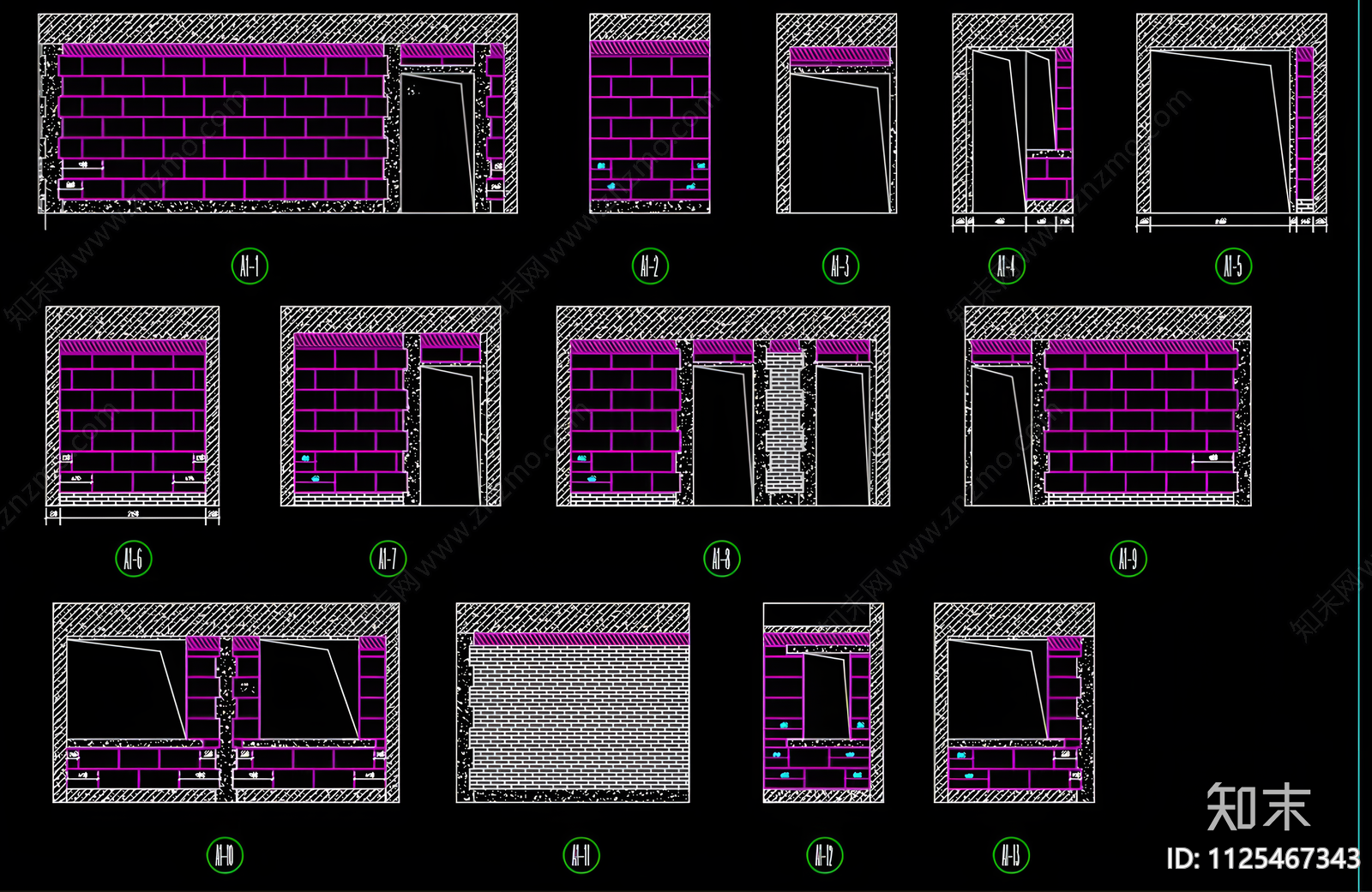 某建筑砌砖图CAD施工图下载【ID:1125467343】