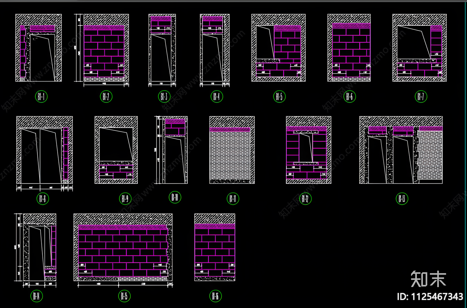 某建筑砌砖图CAD施工图下载【ID:1125467343】