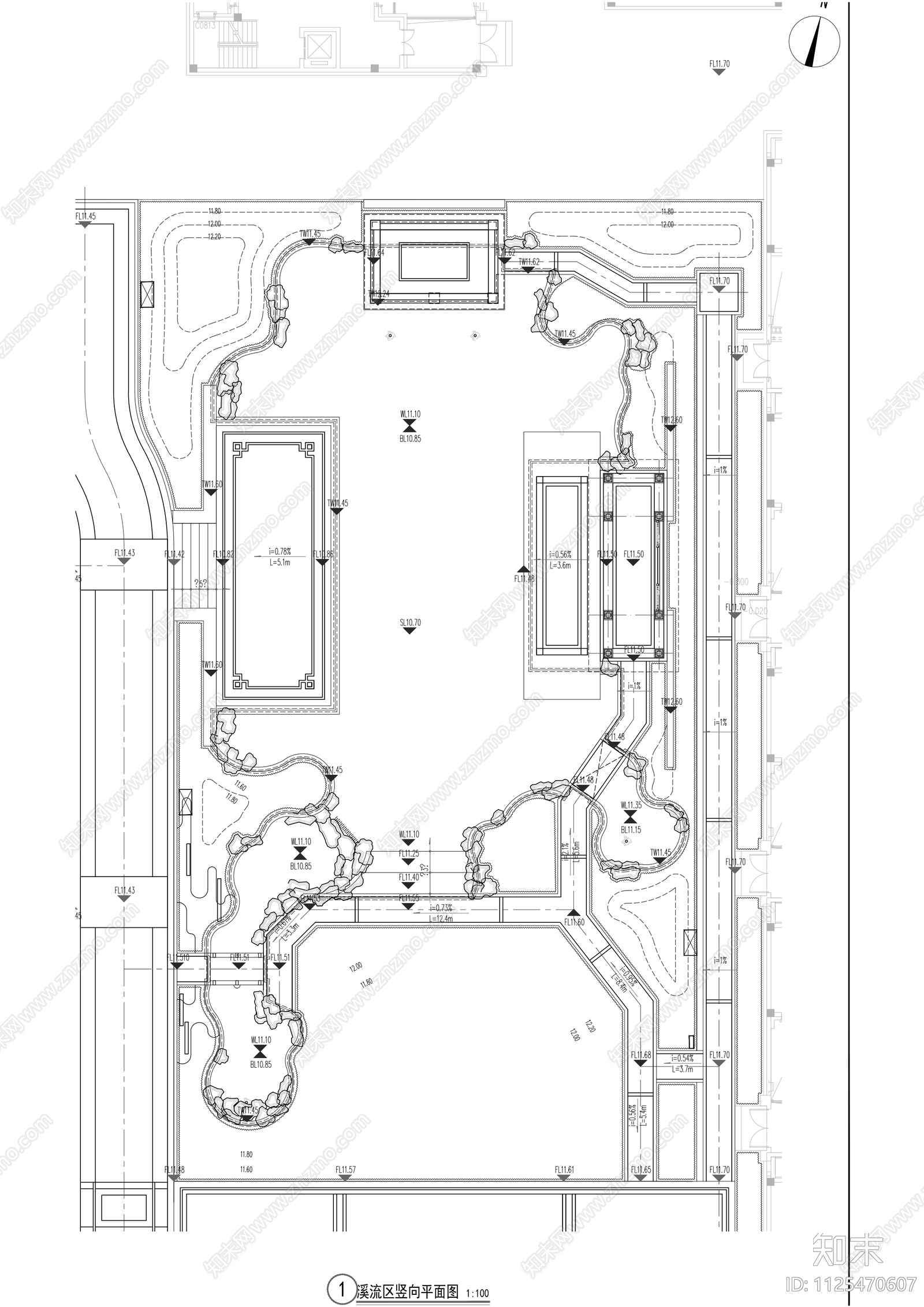 中式院子景观cad施工图下载【ID:1125470607】