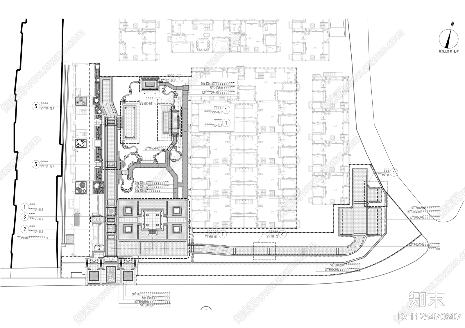 中式院子景观cad施工图下载【ID:1125470607】