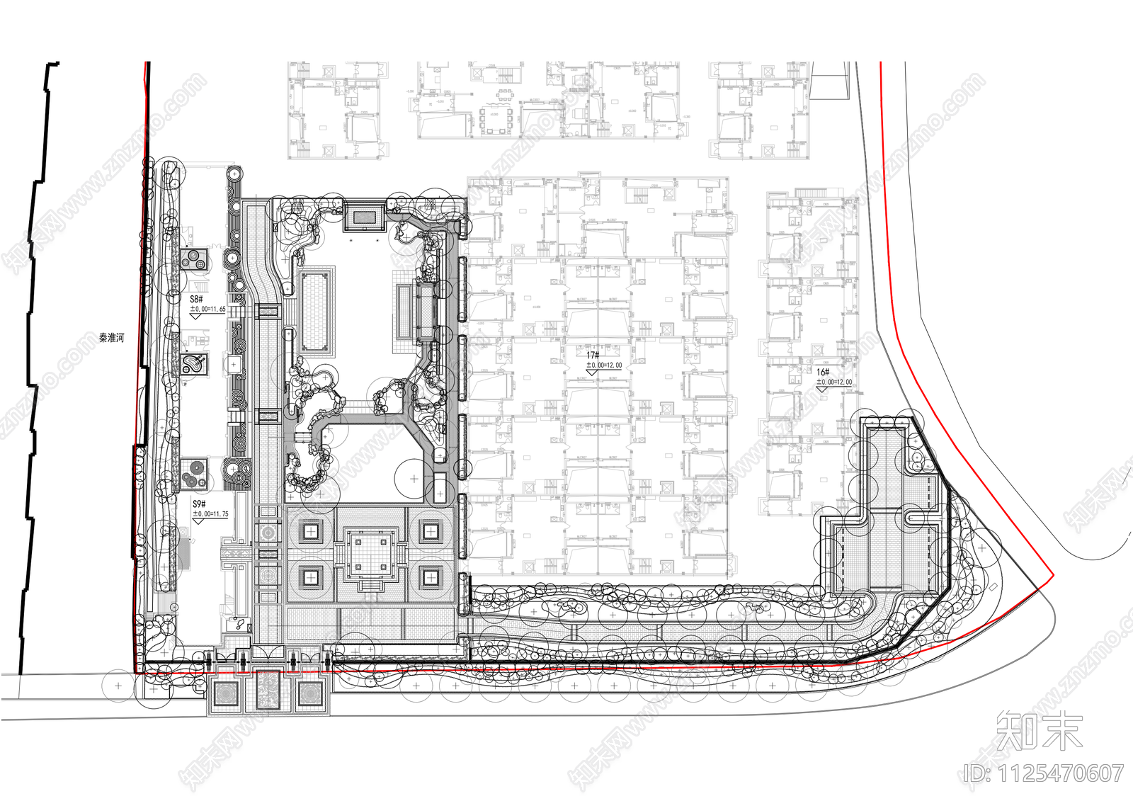 中式院子景观cad施工图下载【ID:1125470607】