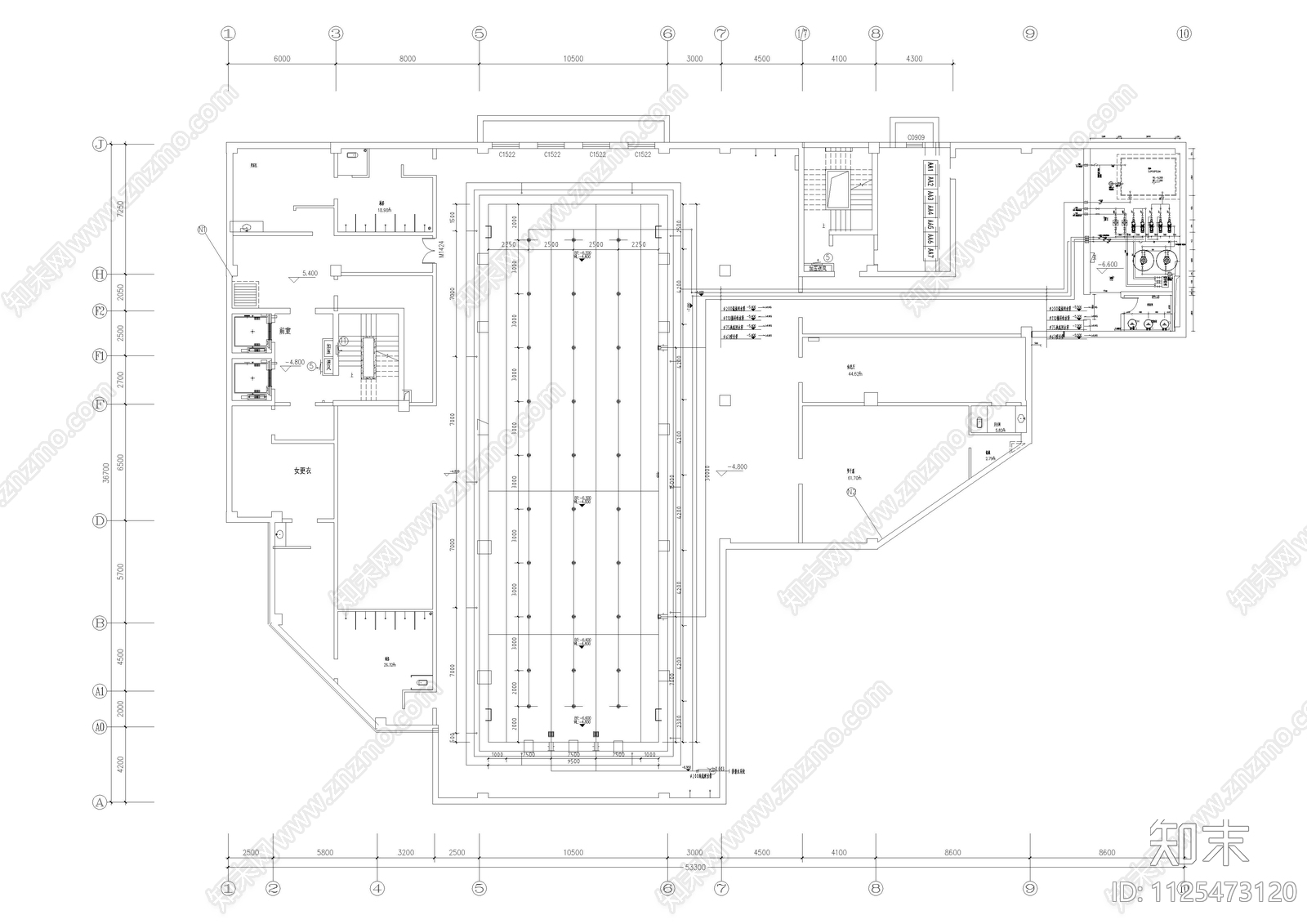 游泳池水处理设备及管道节点图电气控制图施工图下载【ID:1125473120】