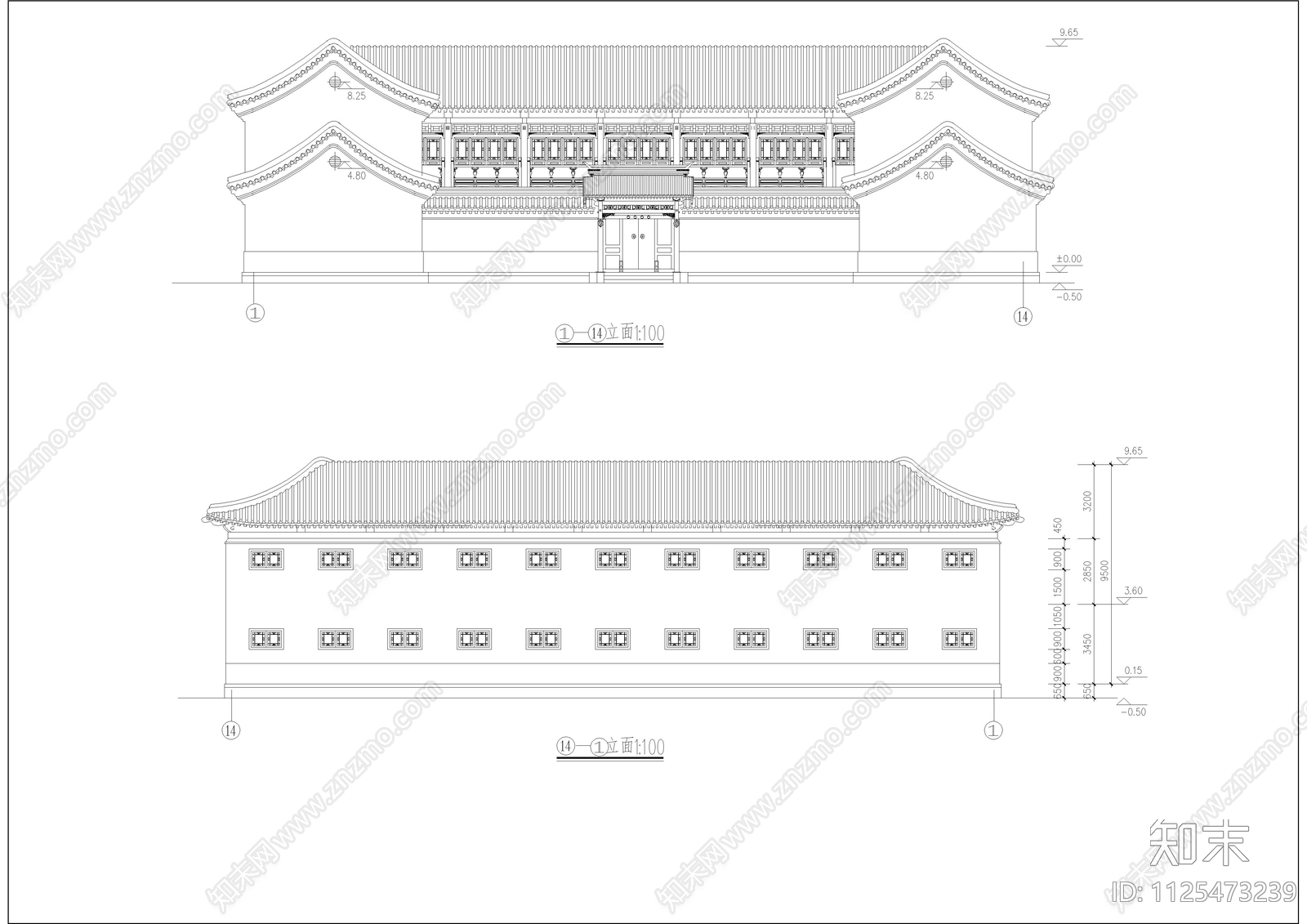 二层四合院型办公楼建筑图cad施工图下载【ID:1125473239】