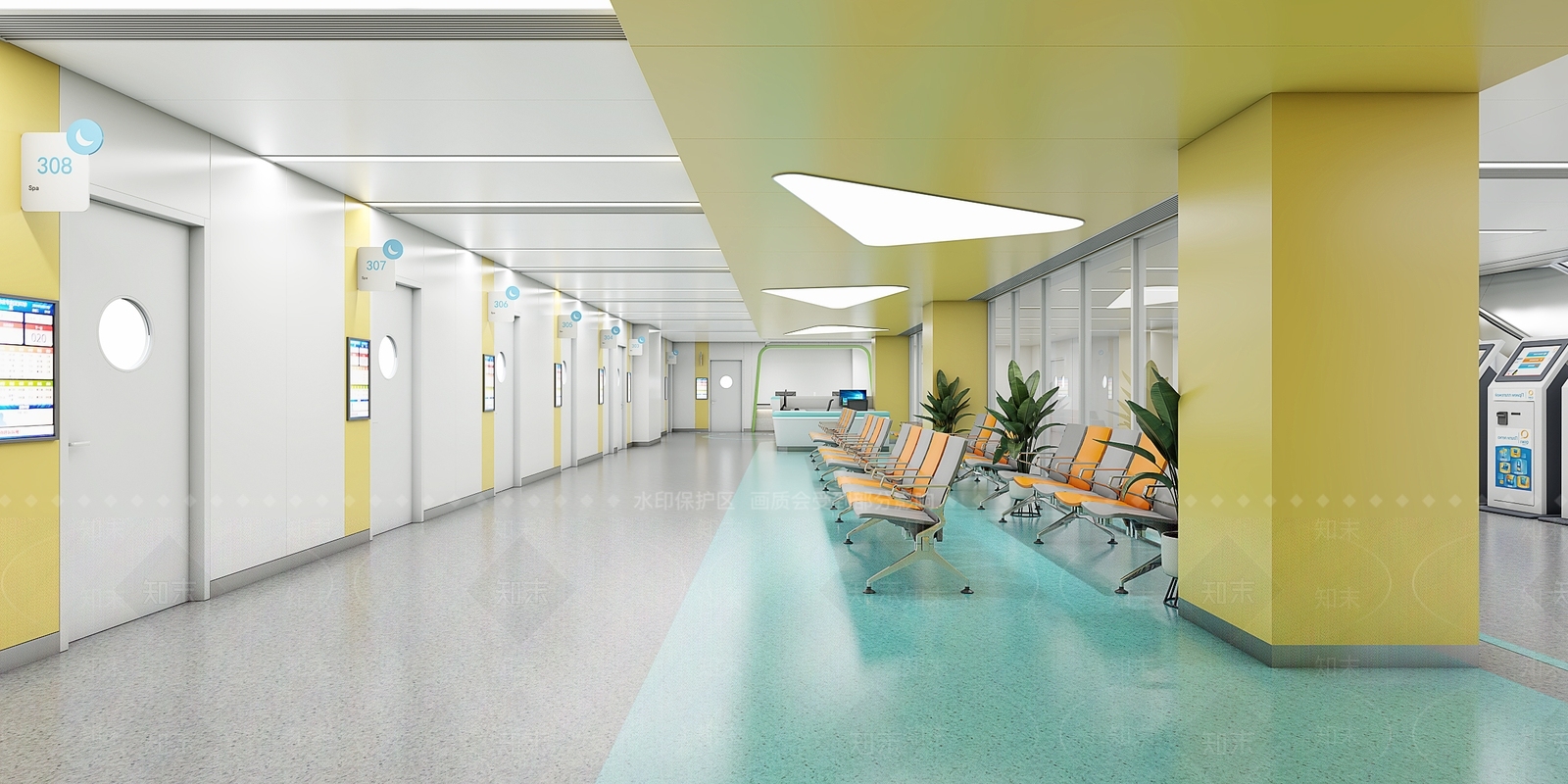 现代医院过道3D模型下载【ID:1125474726】