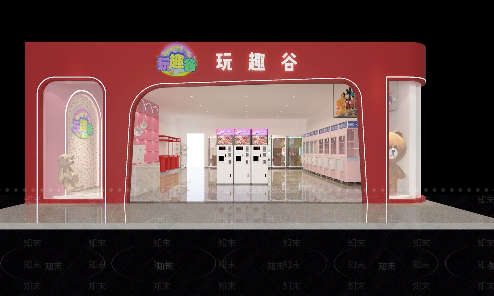 现代电玩城门头3D模型下载【ID:1125477514】