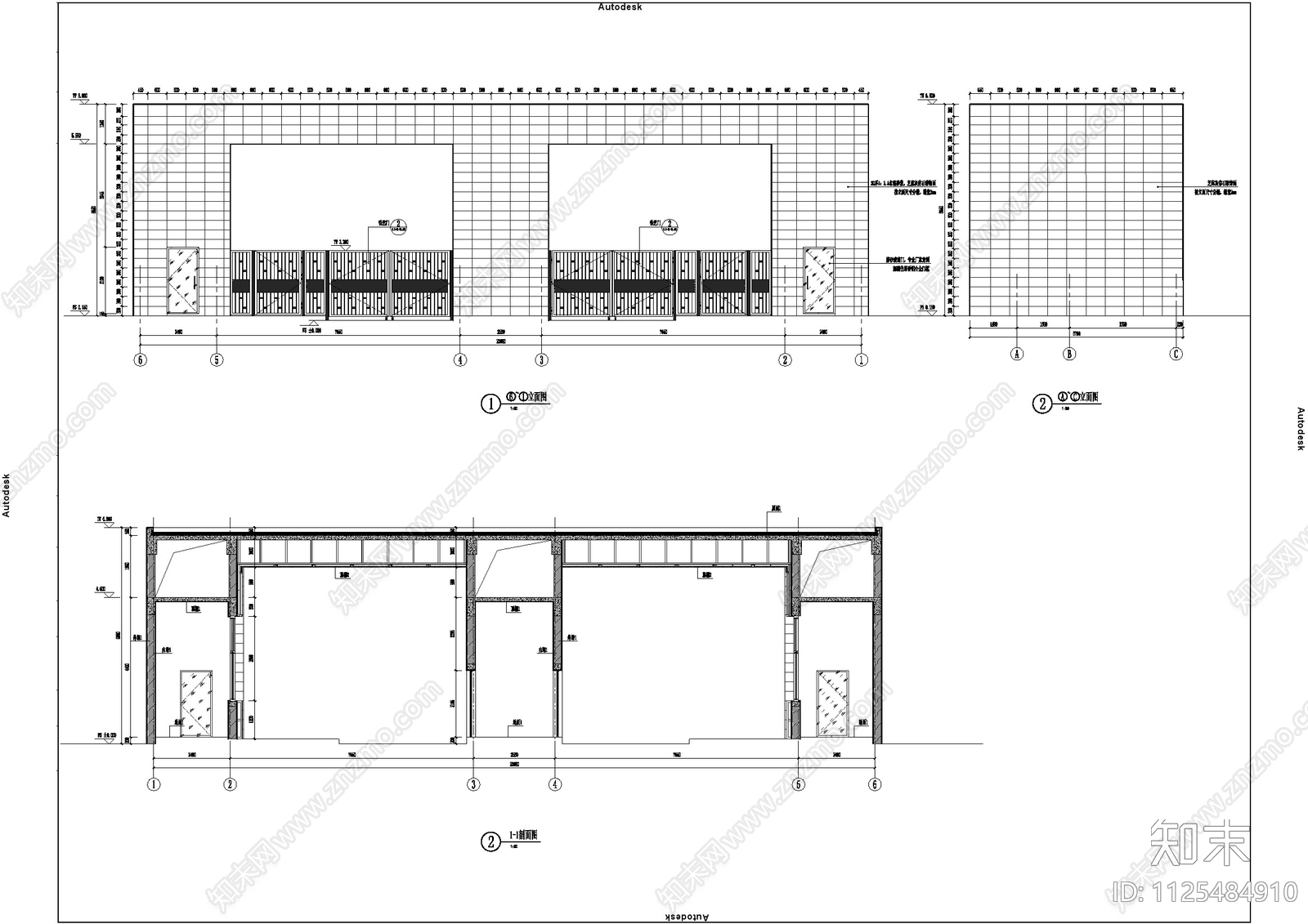 现代简约门头施工图下载【ID:1125484910】