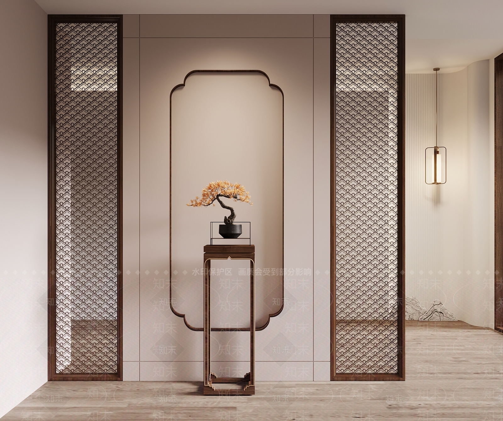 新中式玄关3D模型下载【ID:1125491826】