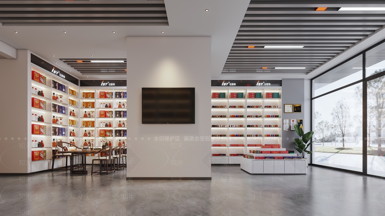 现代烟酒店3D模型下载【ID:1125498086】