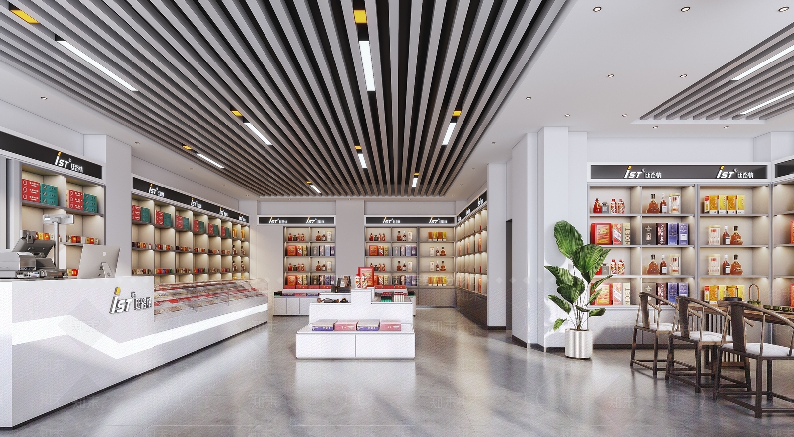 现代烟酒店3D模型下载【ID:1125499430】