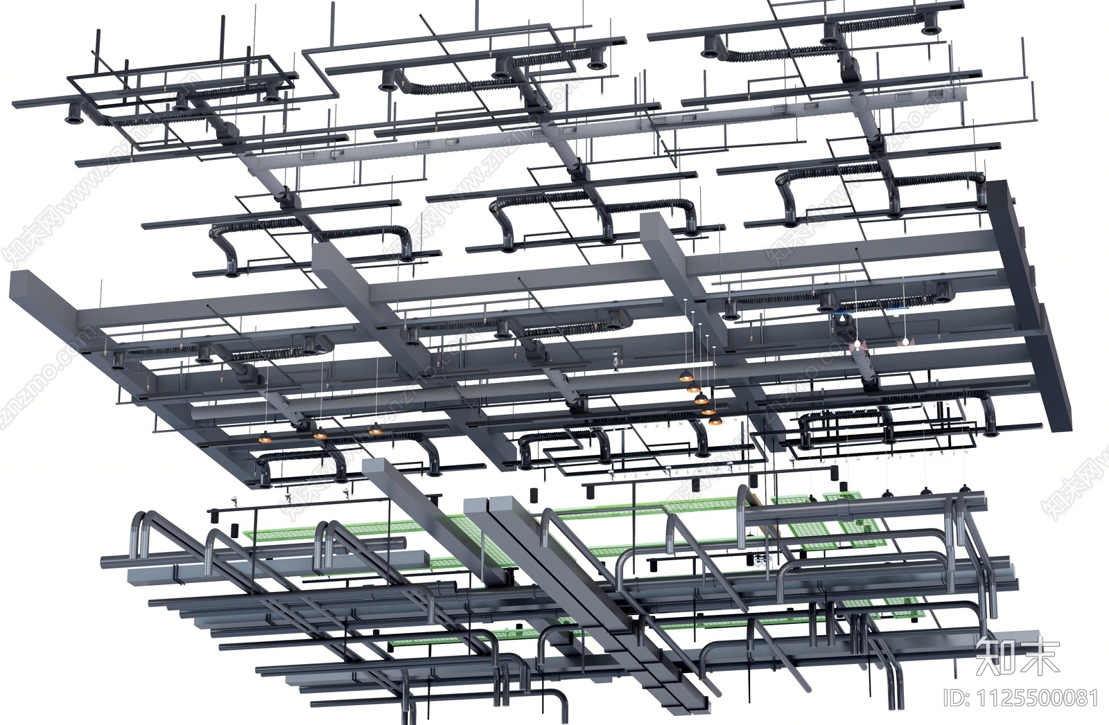 工业吊顶SU模型下载【ID:1125500081】