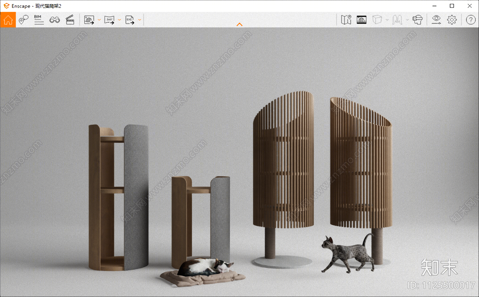 猫爬架SU模型下载【ID:1125500017】