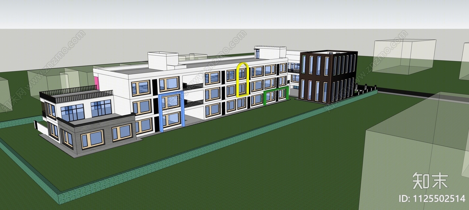现代幼儿园SU模型下载【ID:1125502514】