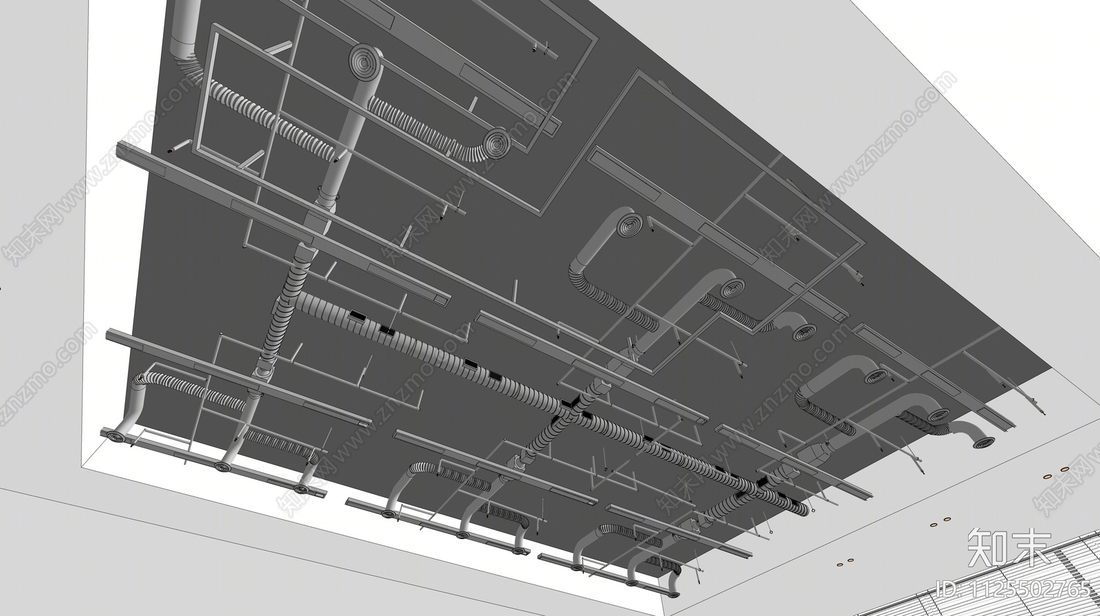 工业吊顶SU模型下载【ID:1125502765】