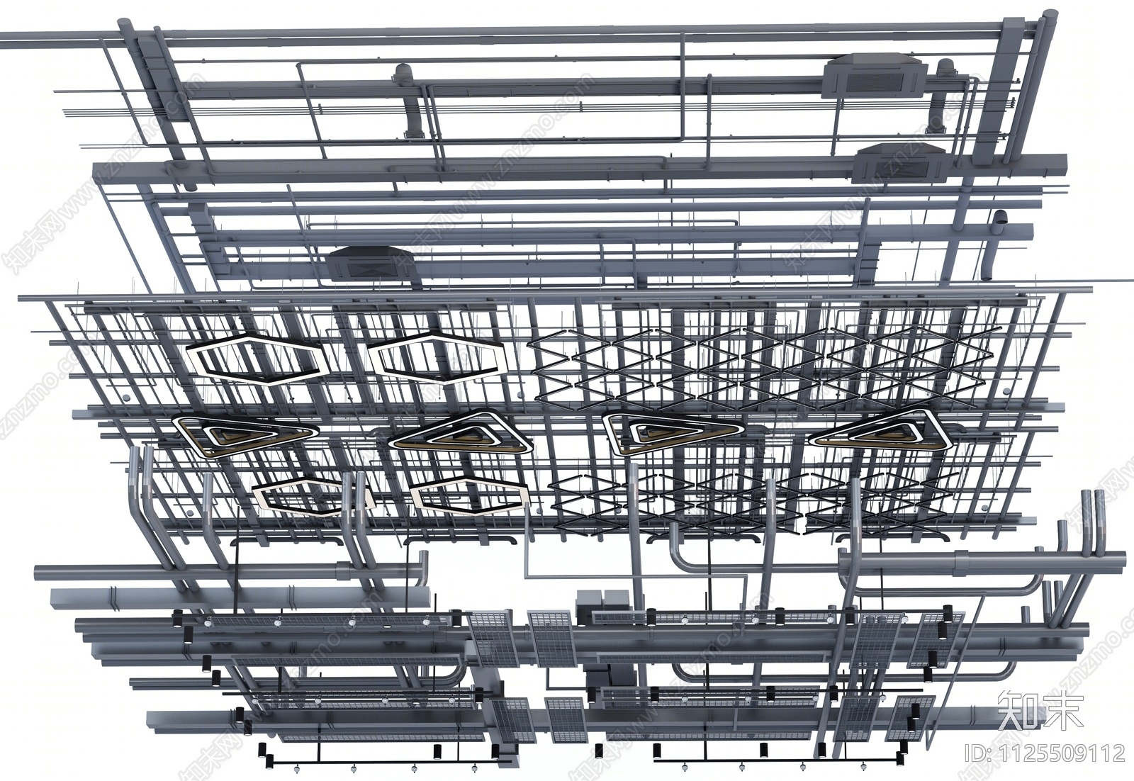 工业吊顶SU模型下载【ID:1125509112】
