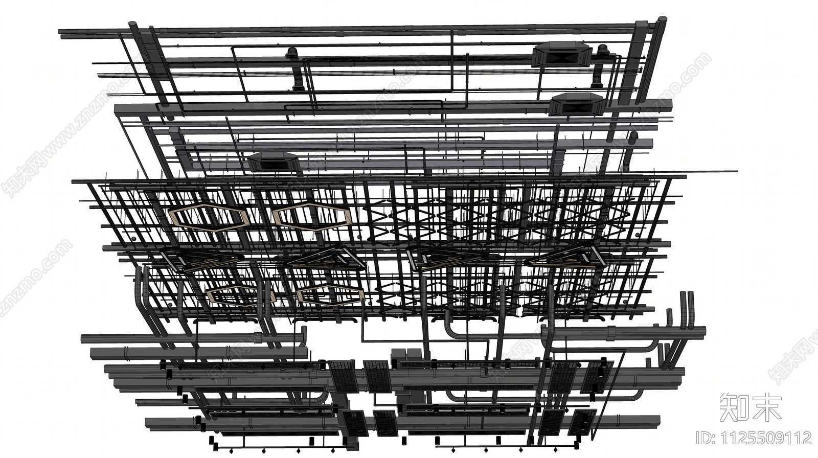 工业吊顶SU模型下载【ID:1125509112】