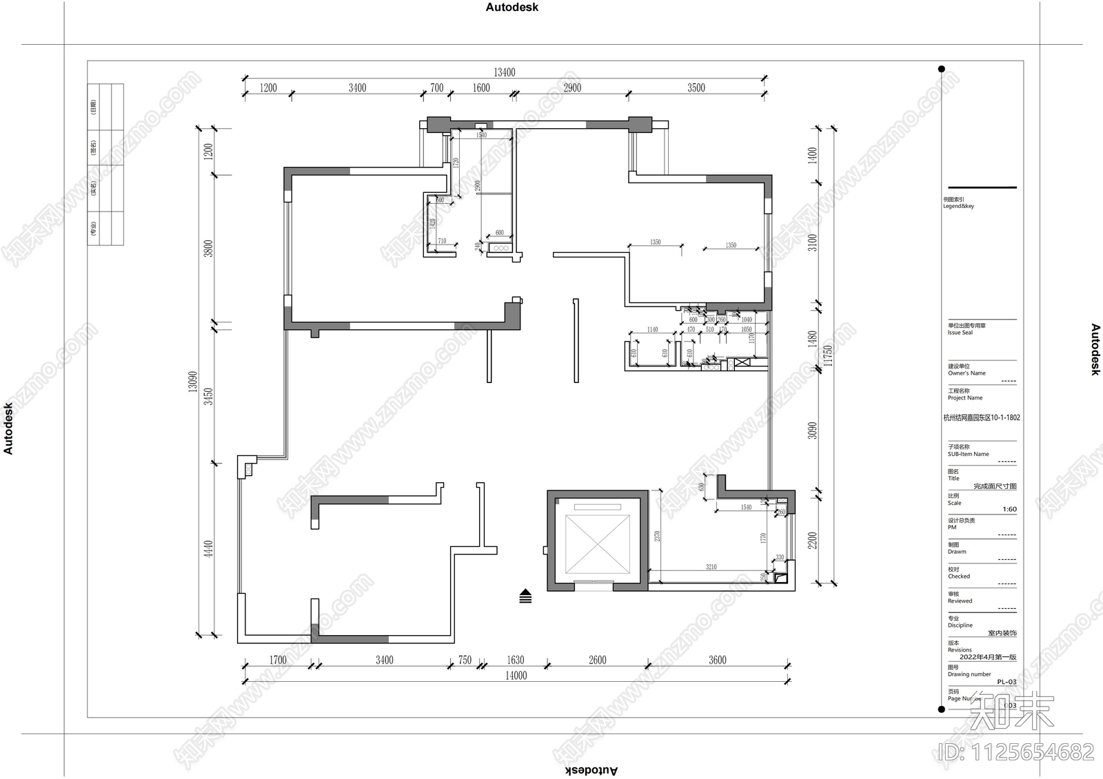 180m²家装大平层cad施工图下载【ID:1125654682】